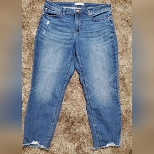 LC Lauren Conrad Distressed Blue Ankle Jeans